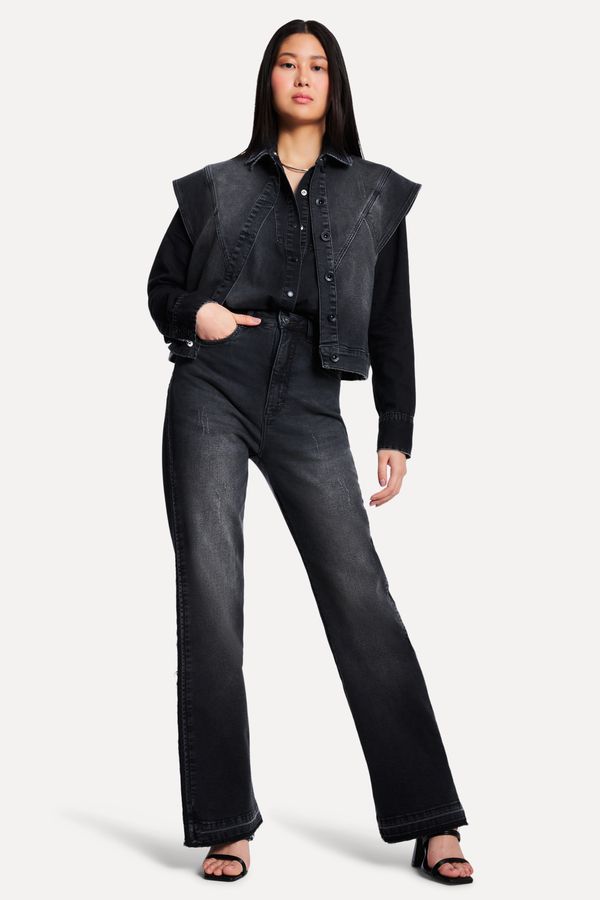 Calca Black Jeans Kika Straight