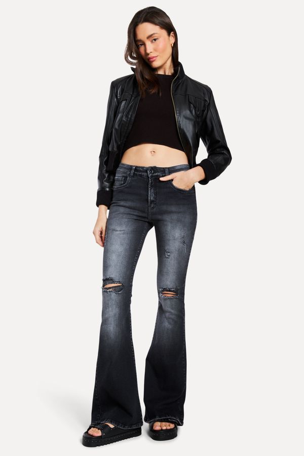 Calca Black Jeans Nina Flare