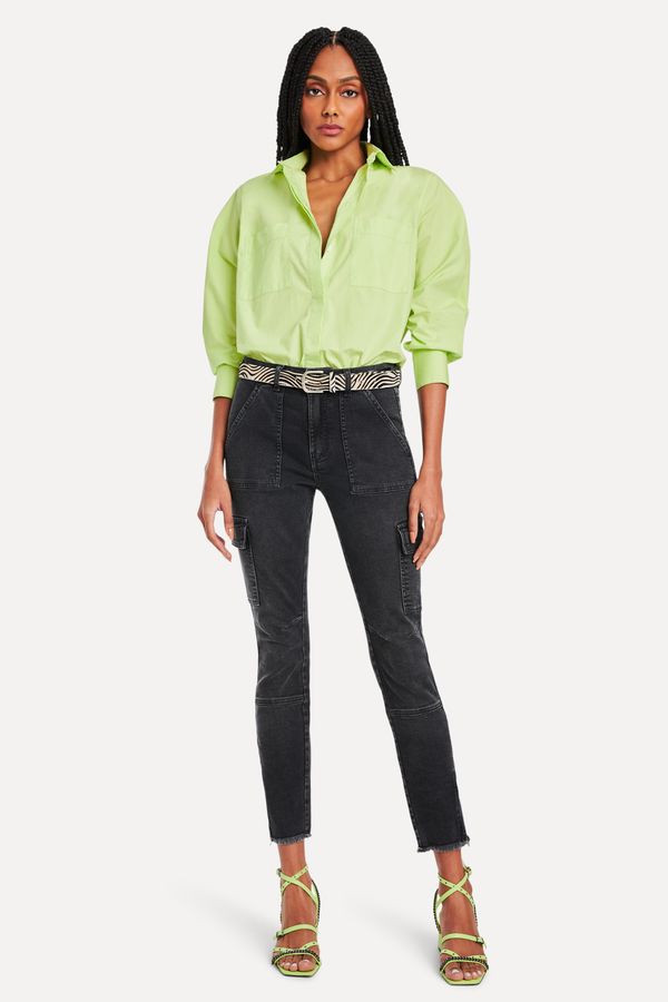 CALCA BLACK JEANS NICK MID RISE