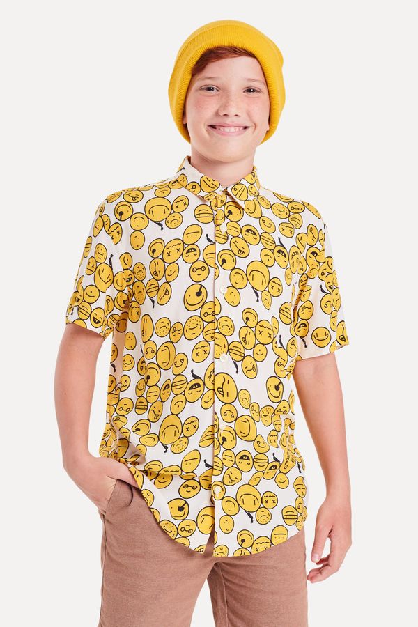 Camisa Mc Mini Estampa Happy Emoji