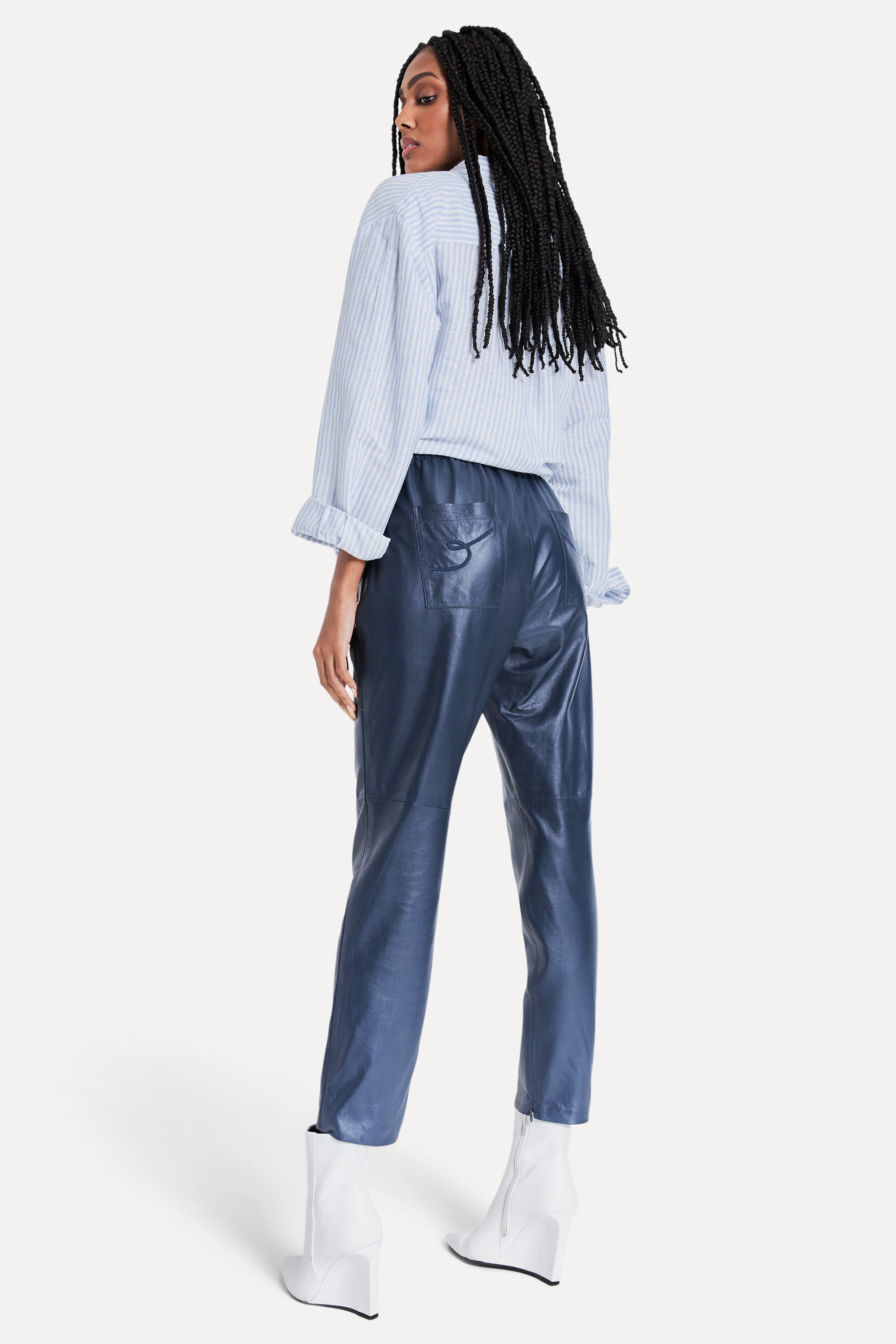 Calca Couro Cos Elastico