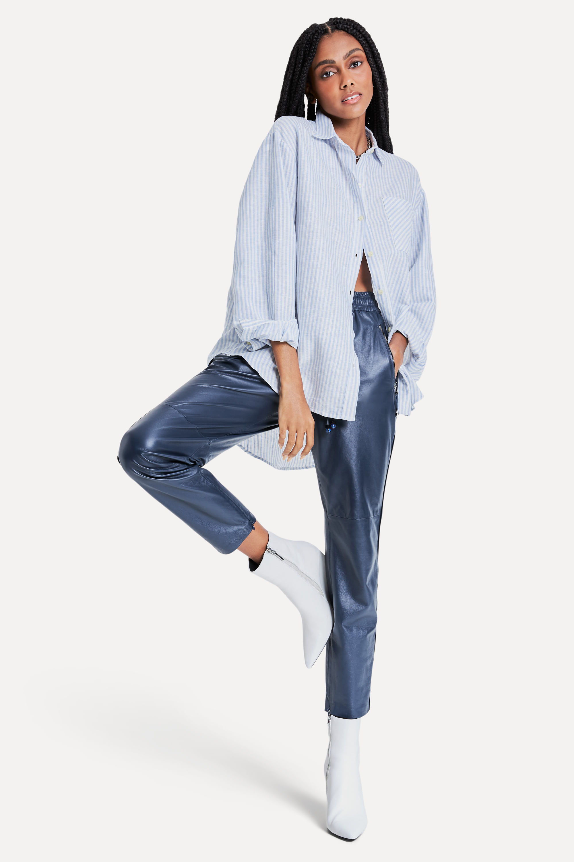 Calca Couro Cos Elastico