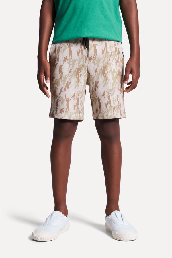 BERMUDA MOLETOM MINI PF HAPPY CAMUFLADO