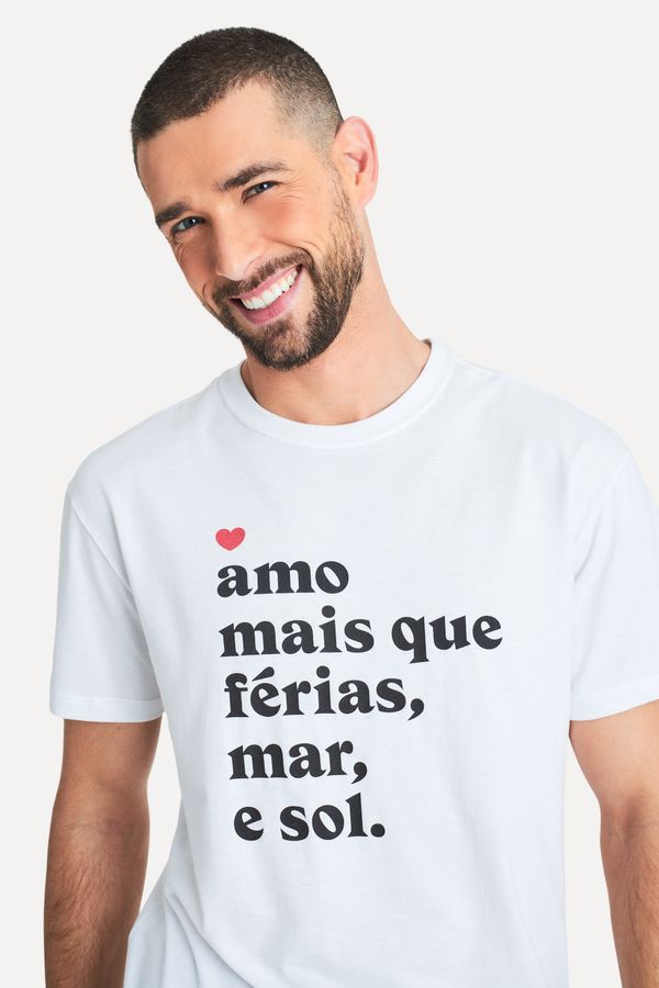 Camiseta Amo Mais Que Ferias Mar E Sol