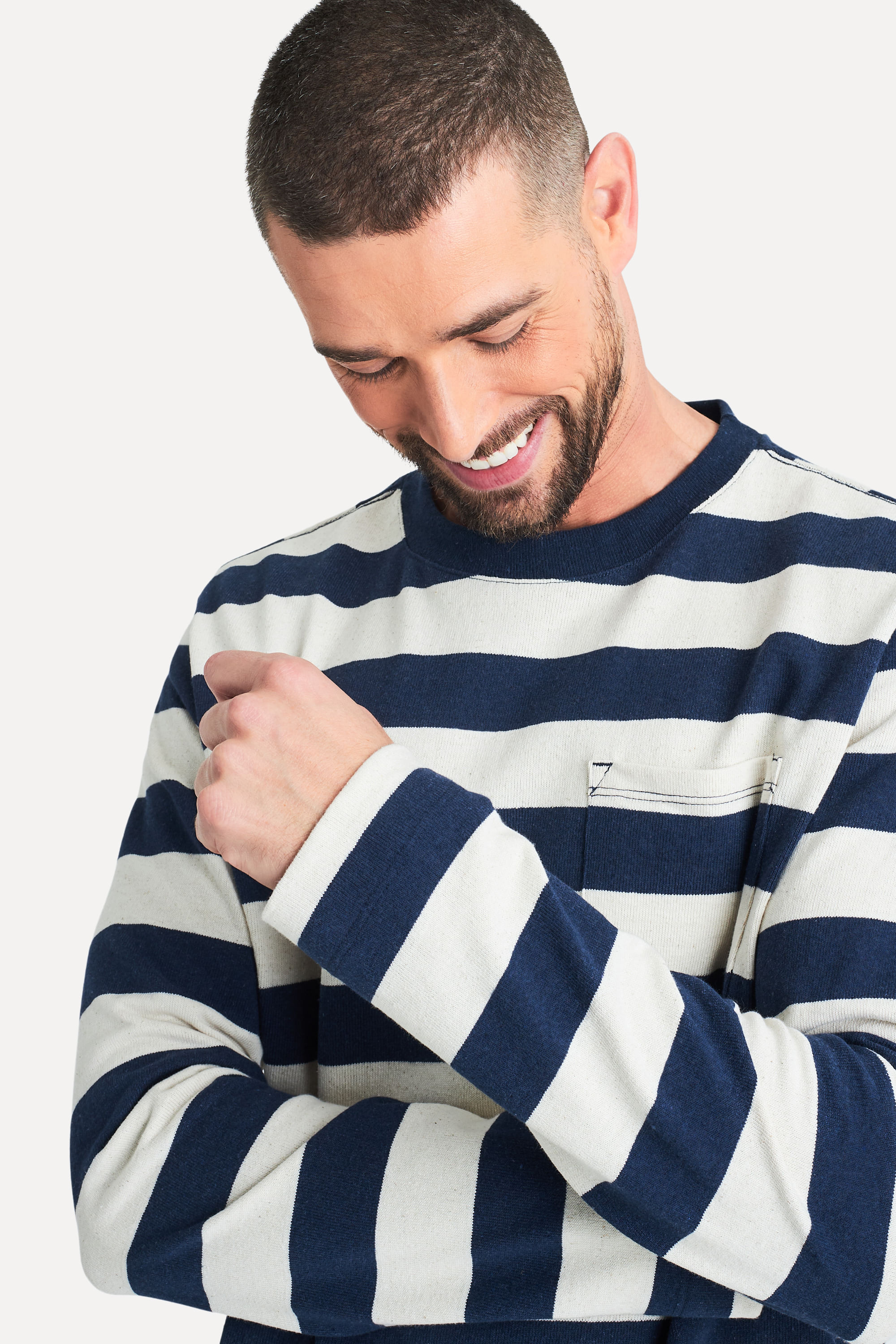 Camiseta Com Bolso Soho Listrado