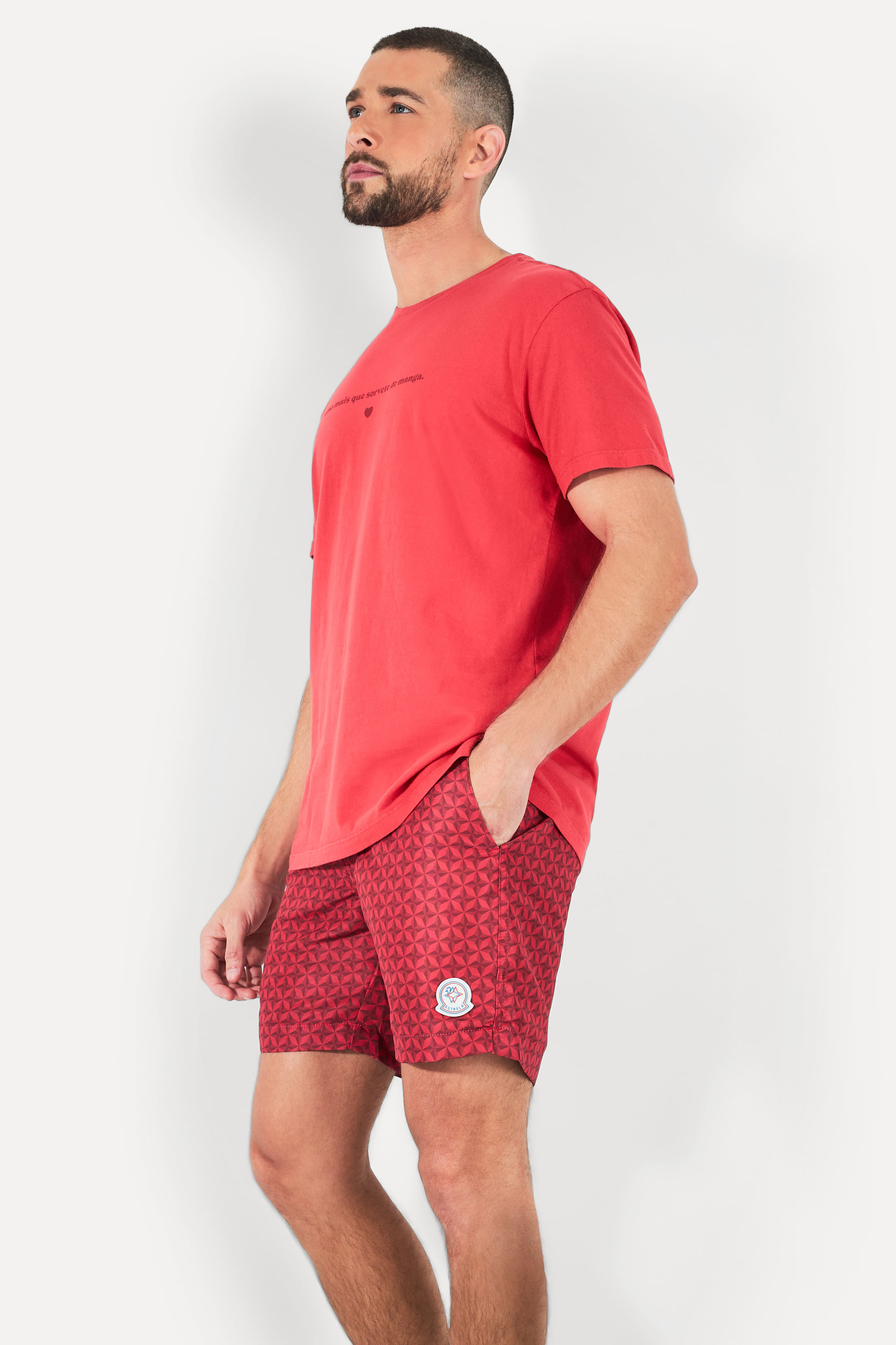 Short Arpoador Estampado Estrela