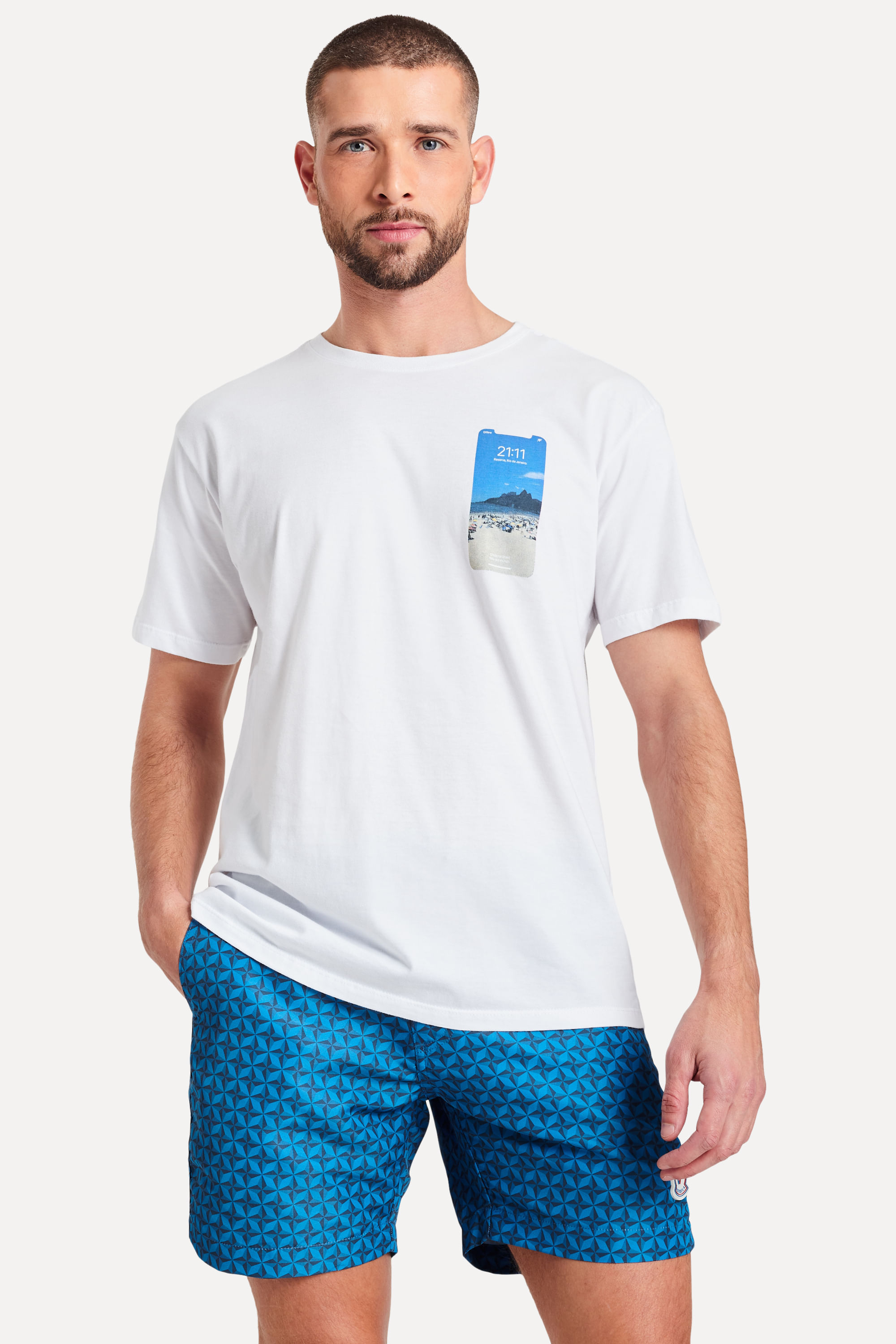 Short Arpoador Estampado Estrela