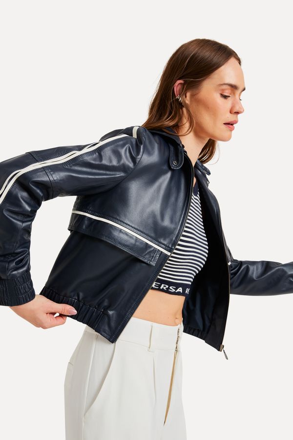 Casaco Couro Nautico