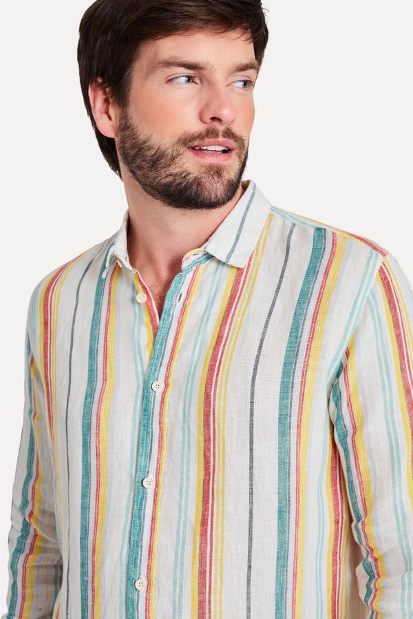 Camisa Ml Linho Listrado Carioca