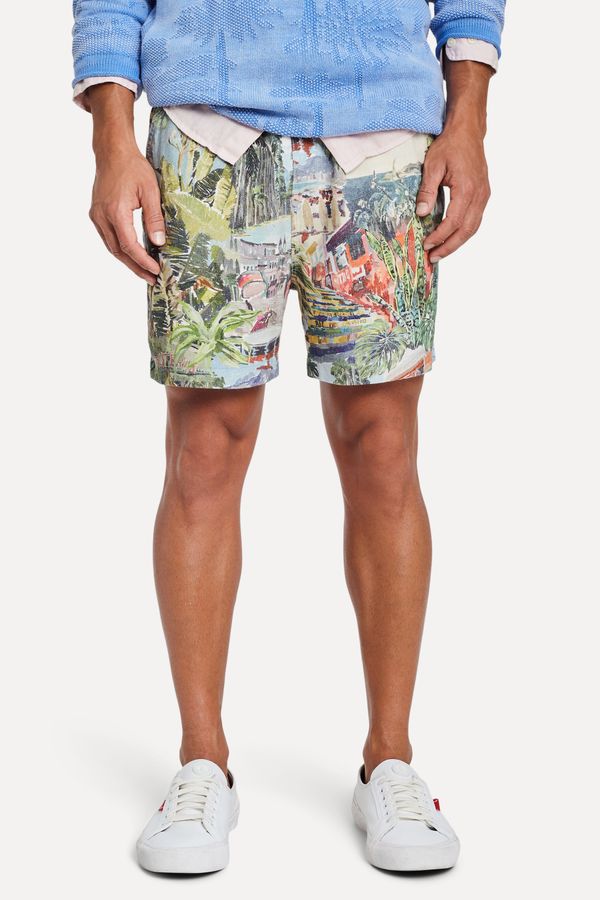 Short Casual Linho Estampado Carioca