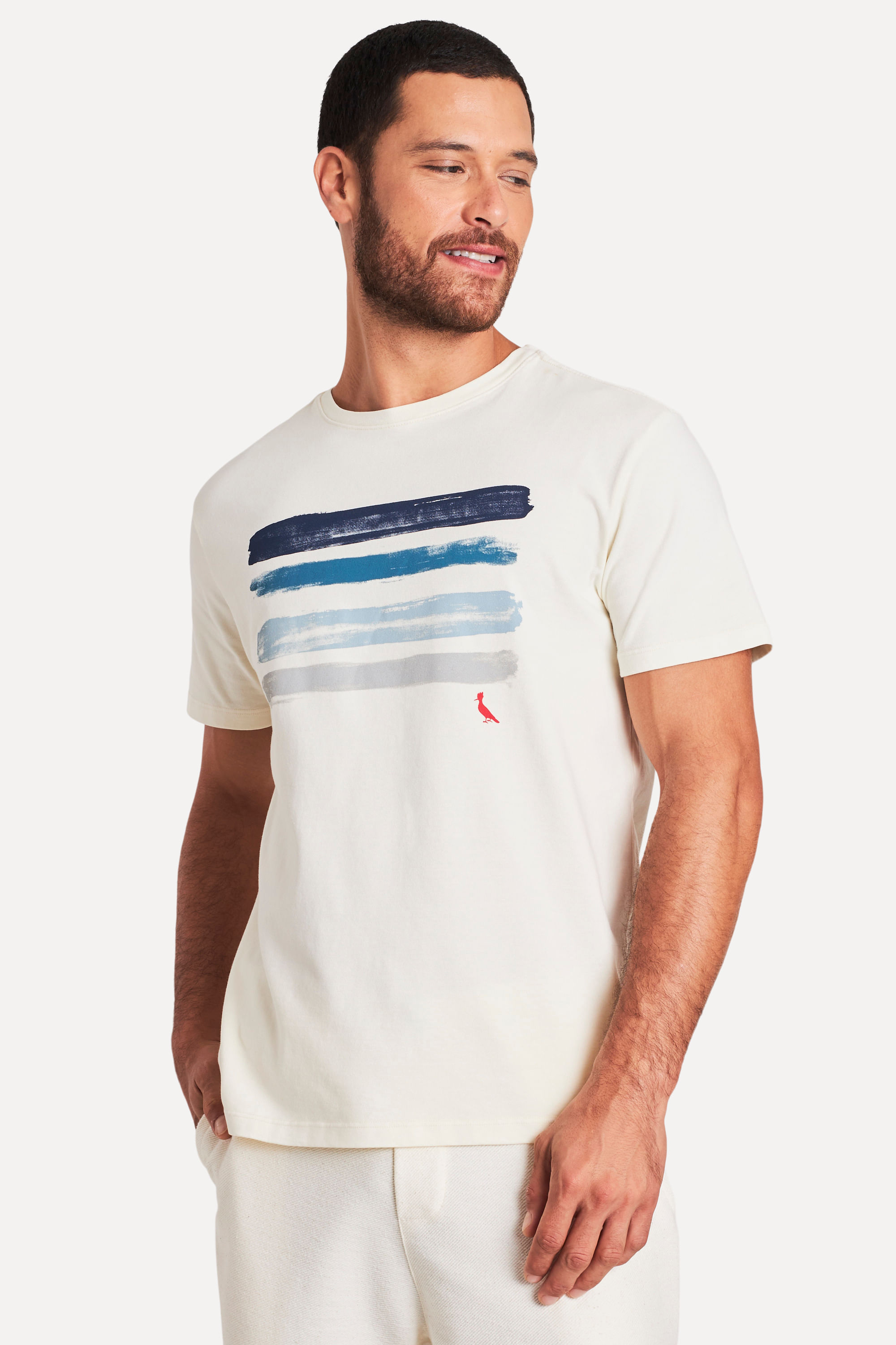 Camiseta Estampada 4 Listras Aquarela