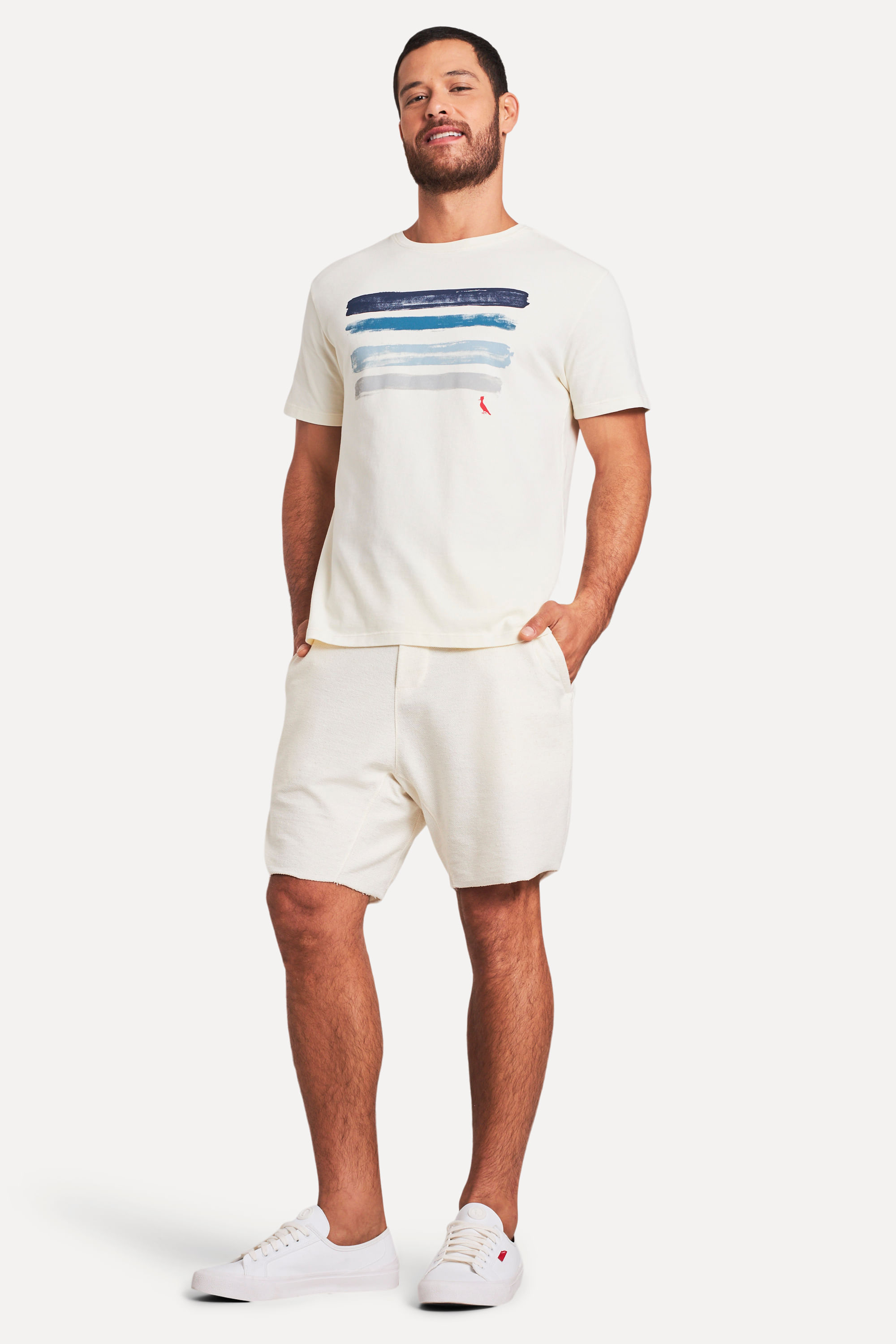 Camiseta Estampada 4 Listras Aquarela