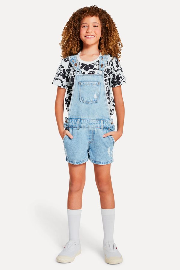 Jardineira Jeans Menina