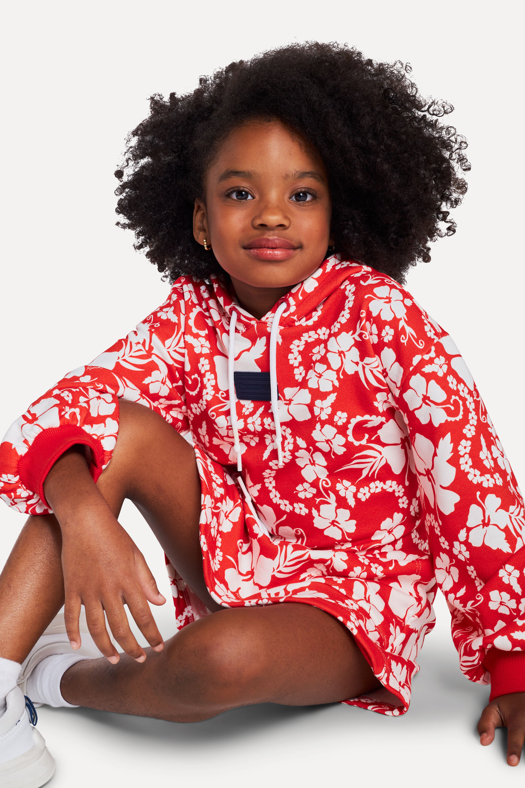 Moletom Cropped Menina Hibisco Vermelho