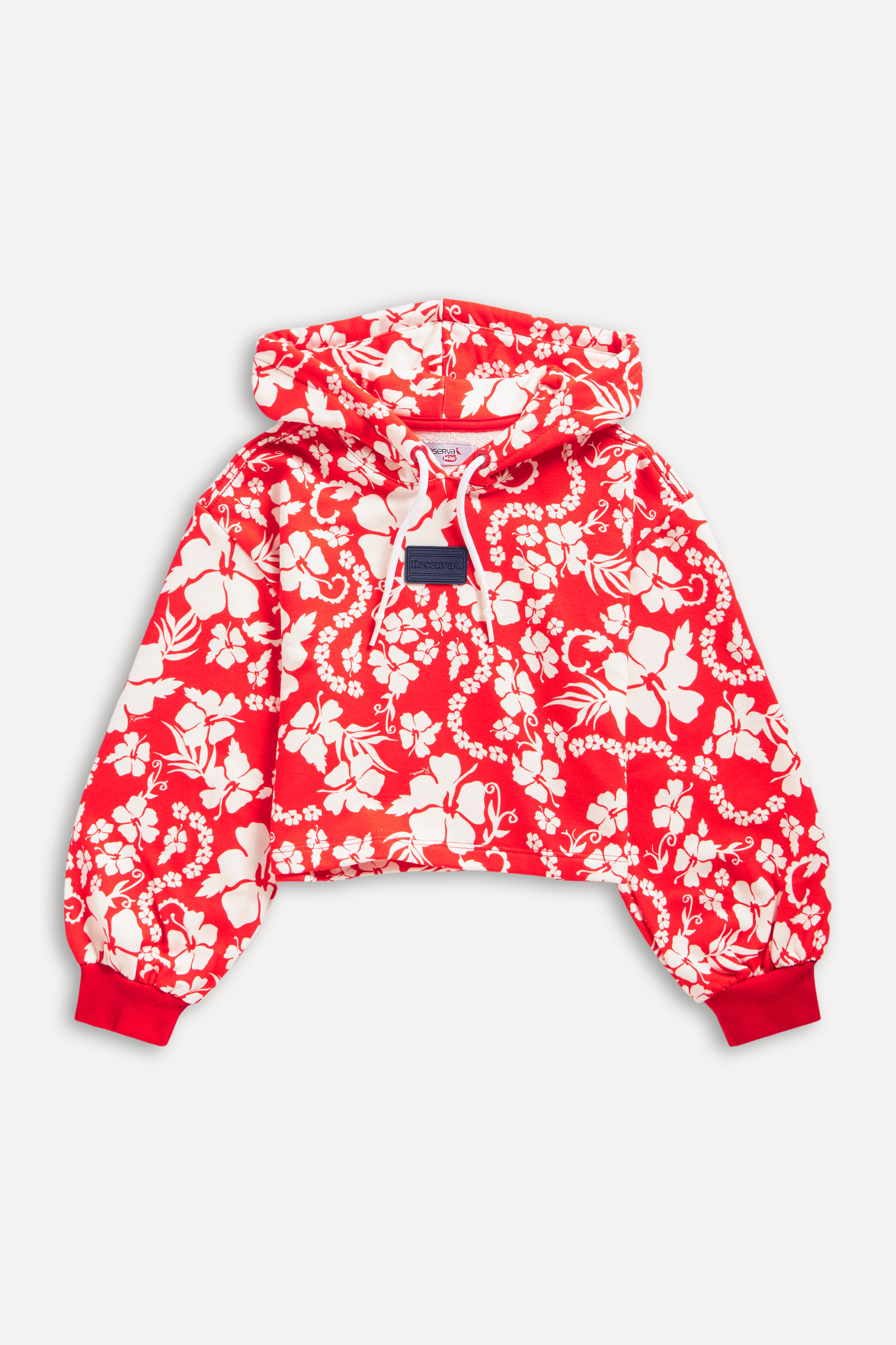 Moletom Cropped Menina Hibisco Vermelho