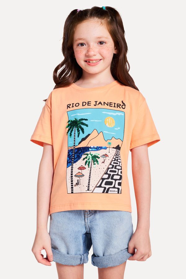 Camiseta Menina Silk Paisagem Paete