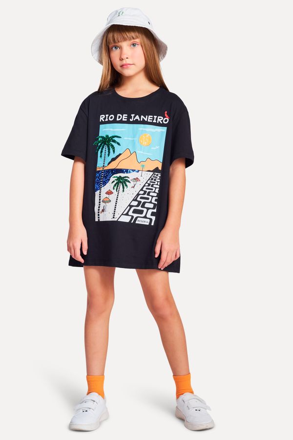 Vestido Menina Silk Paisagem Paete