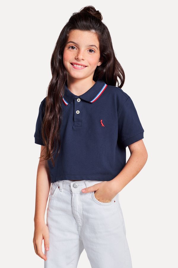 Polo Menina Cropped 3 Frisos