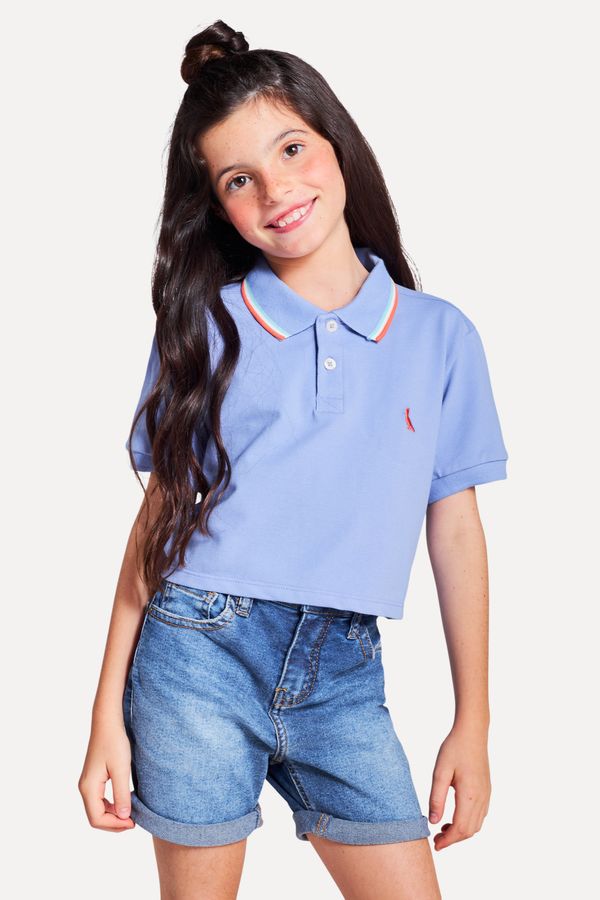 Polo Menina Cropped 3 Frisos