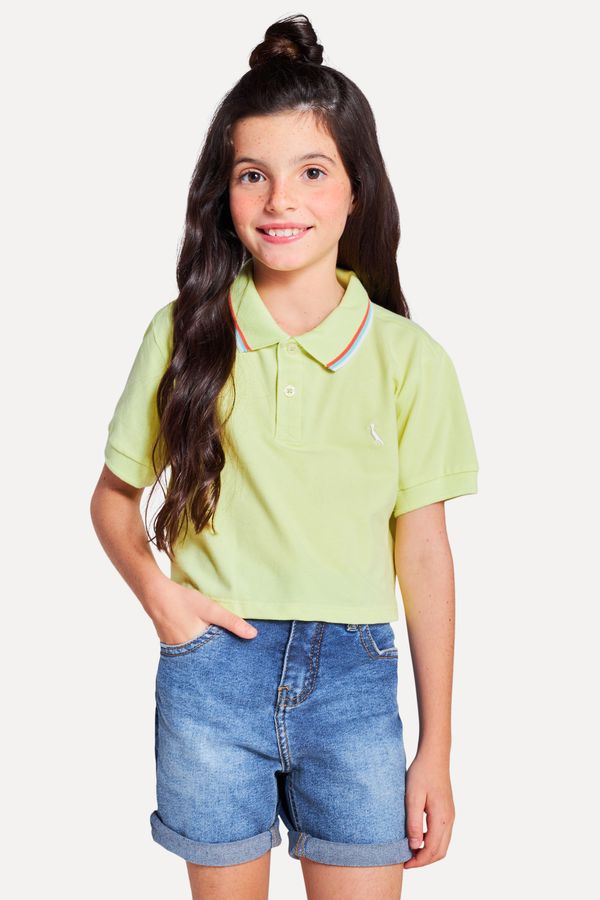 Polo Menina Cropped 3 Frisos