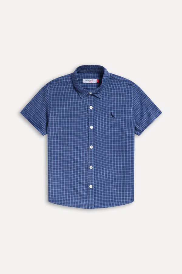 Camisa Mini Quadriculada Azul
