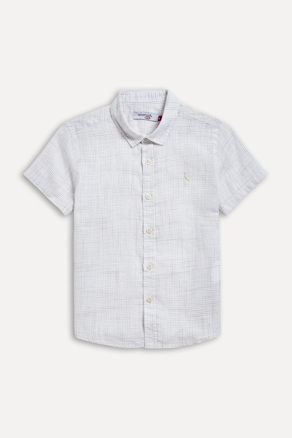 Camisa Mini Mc Grid Khaki