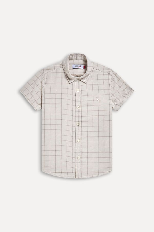 Camisa Mini Mc Quadriculado Khaki
