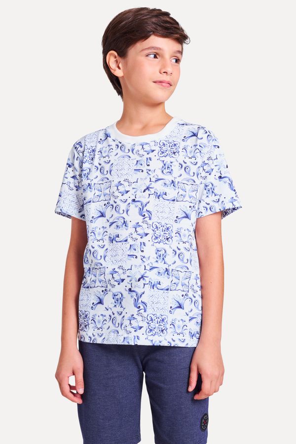 Camiseta Mini Malha Azulejo