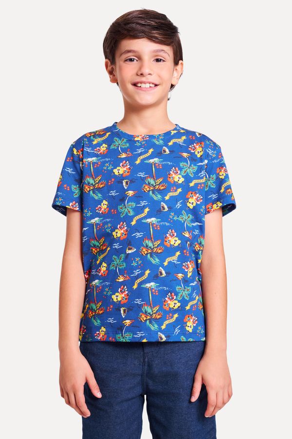 Camiseta Mini Malha Tropical Shark
