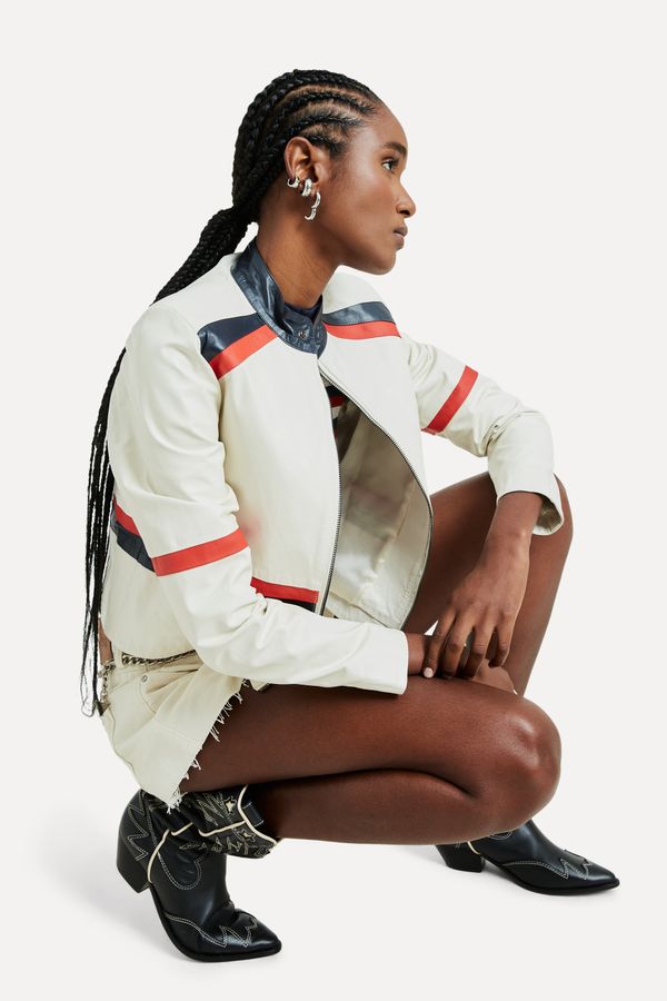 Jaqueta Couro Tricolor