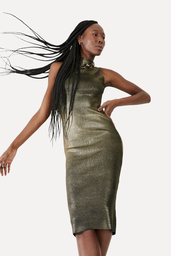 Vestido Tricot Foil Midi