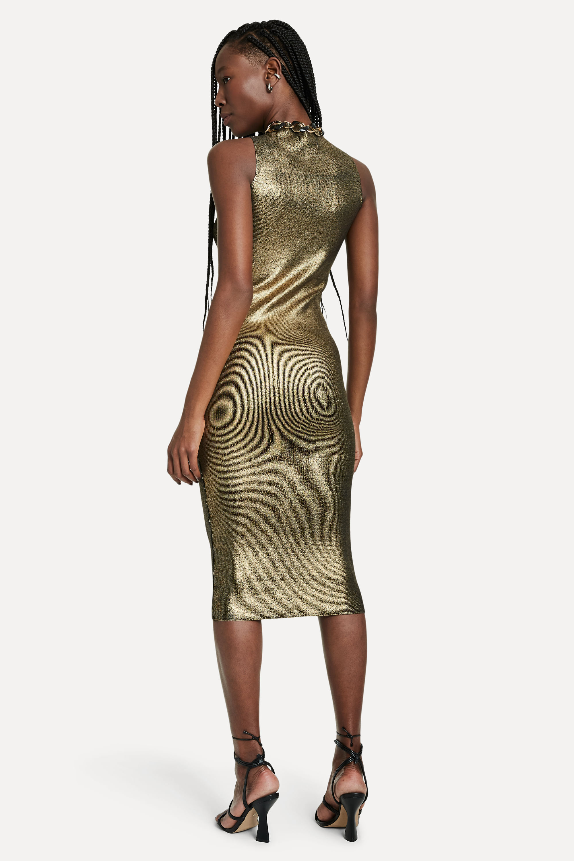 Vestido Tricot Foil Midi