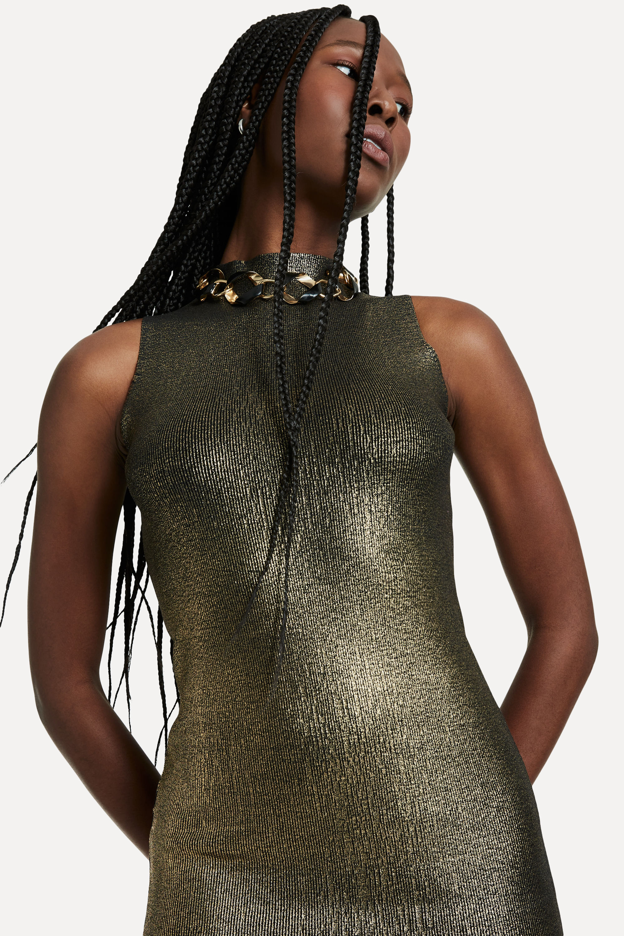 Vestido Tricot Foil Midi