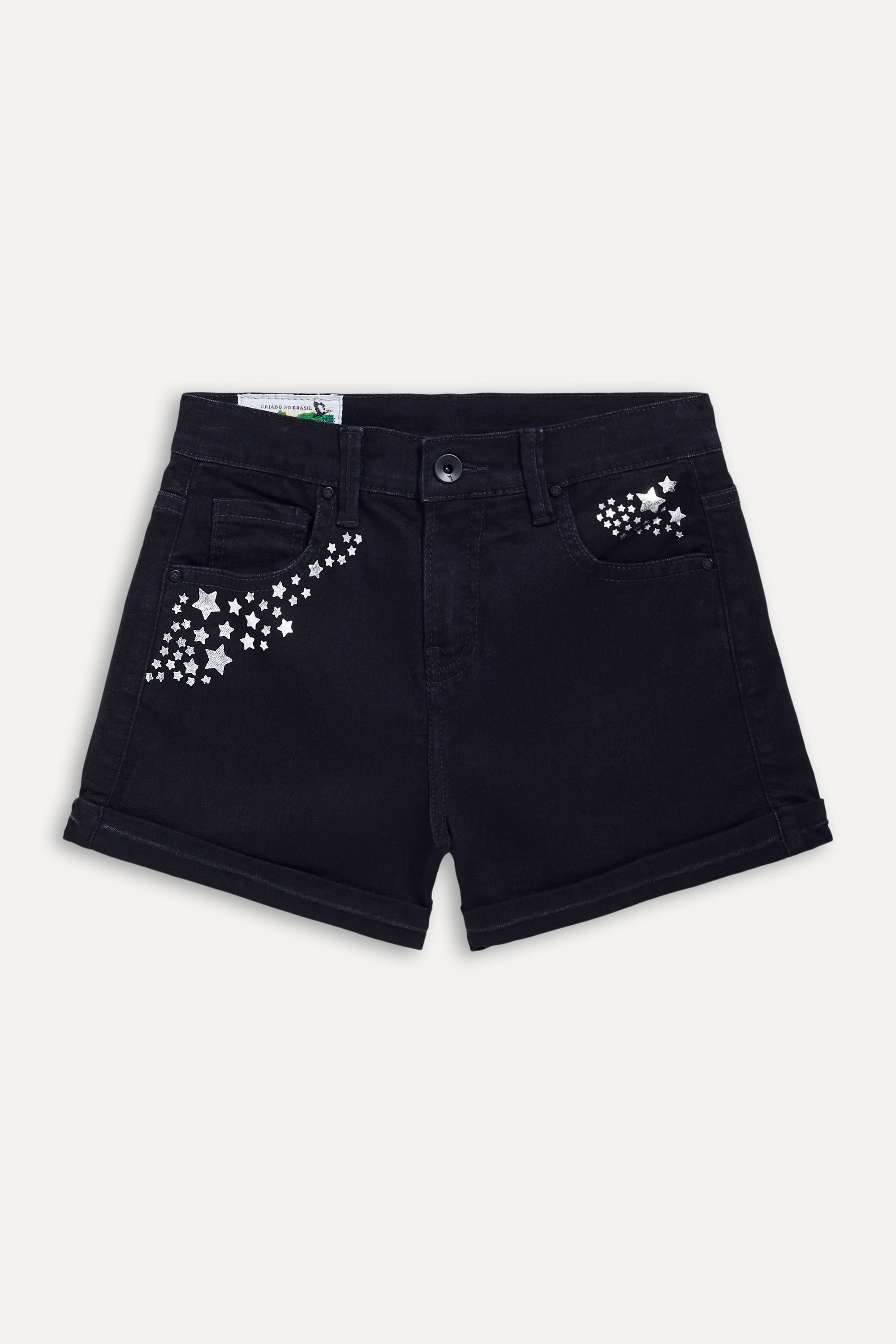 Short Menina Jeans Black Estrelas