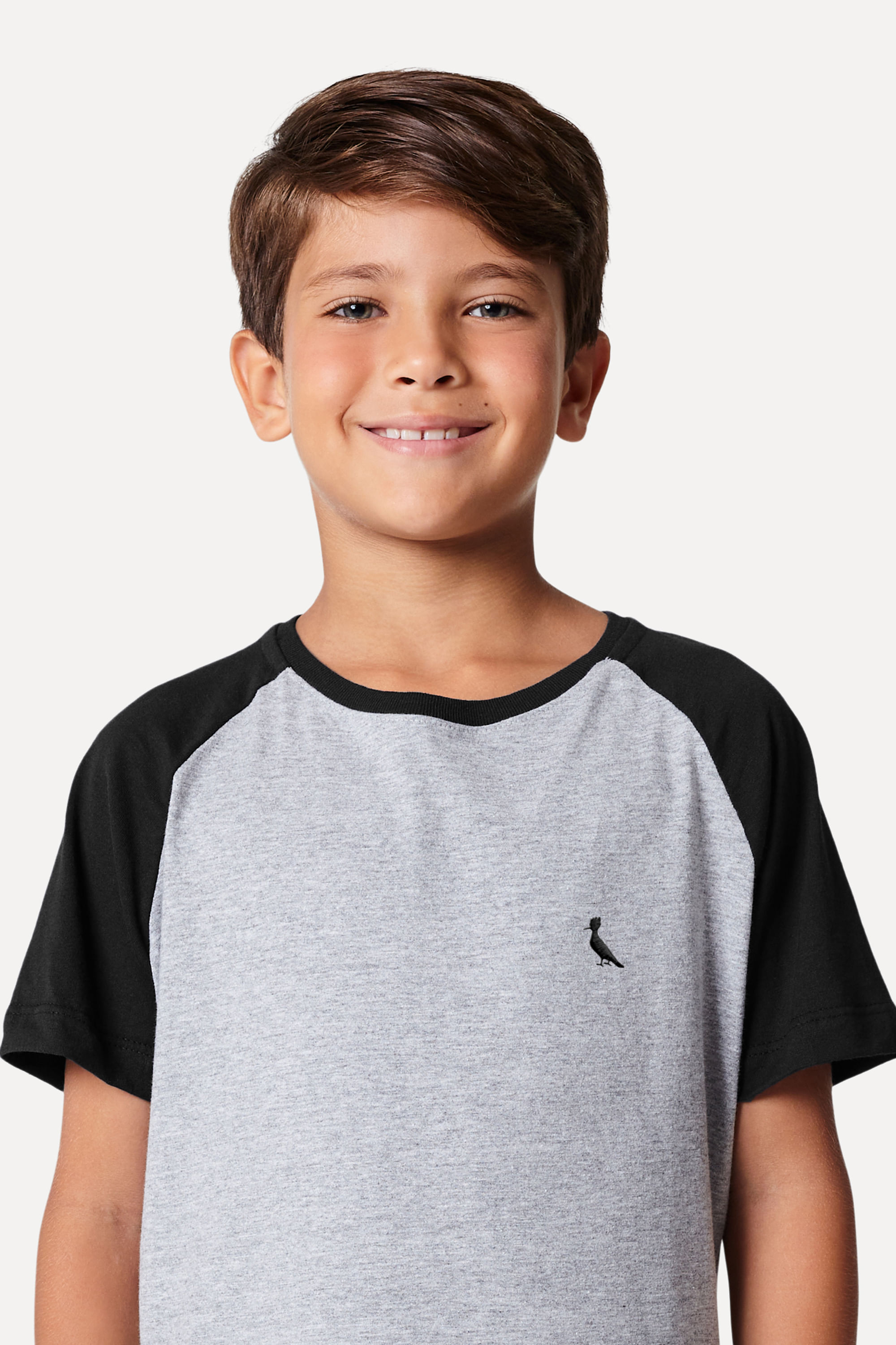 Camiseta Mini Raglan Pp Bordado Noturno