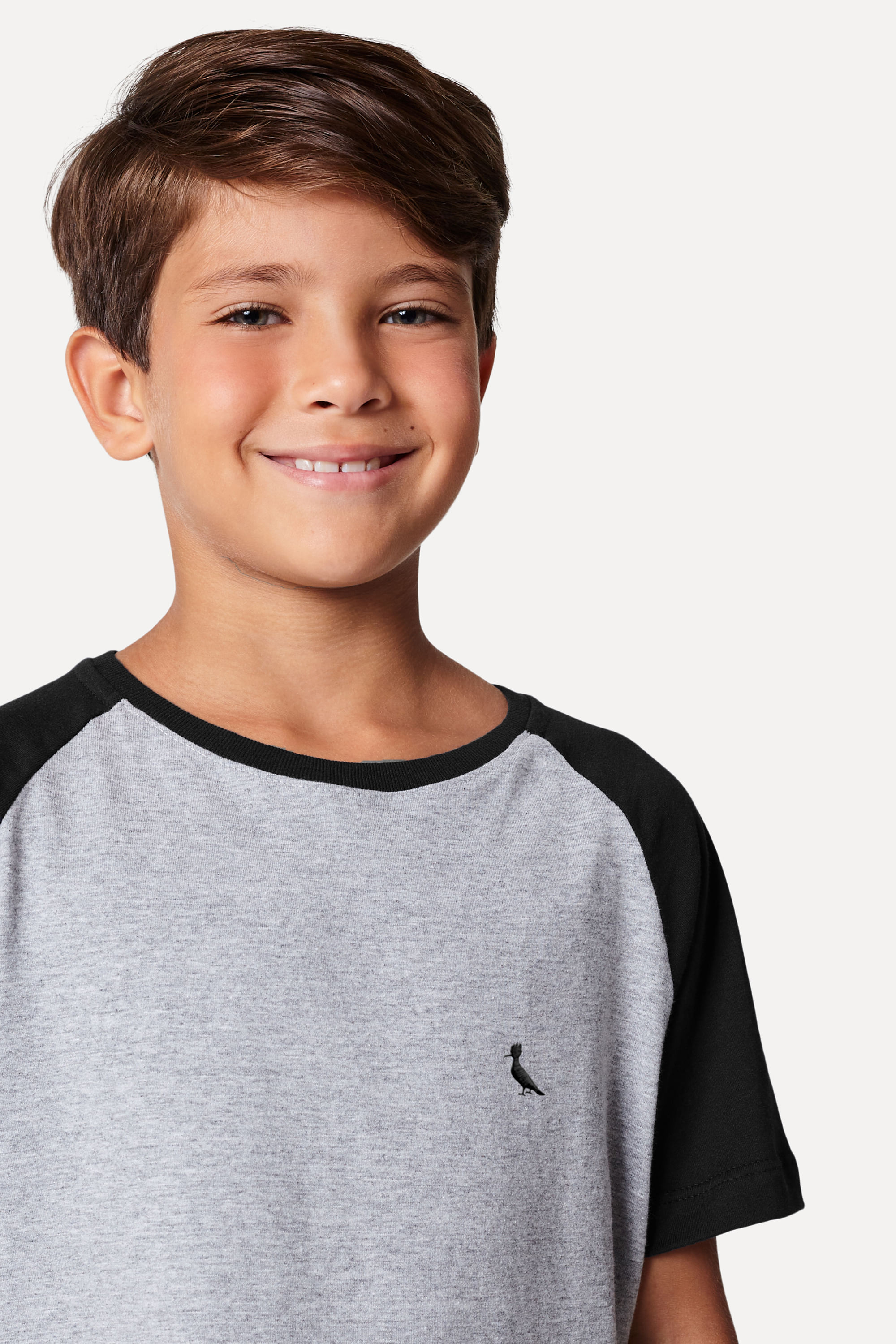 Camiseta Mini Raglan Pp Bordado Noturno