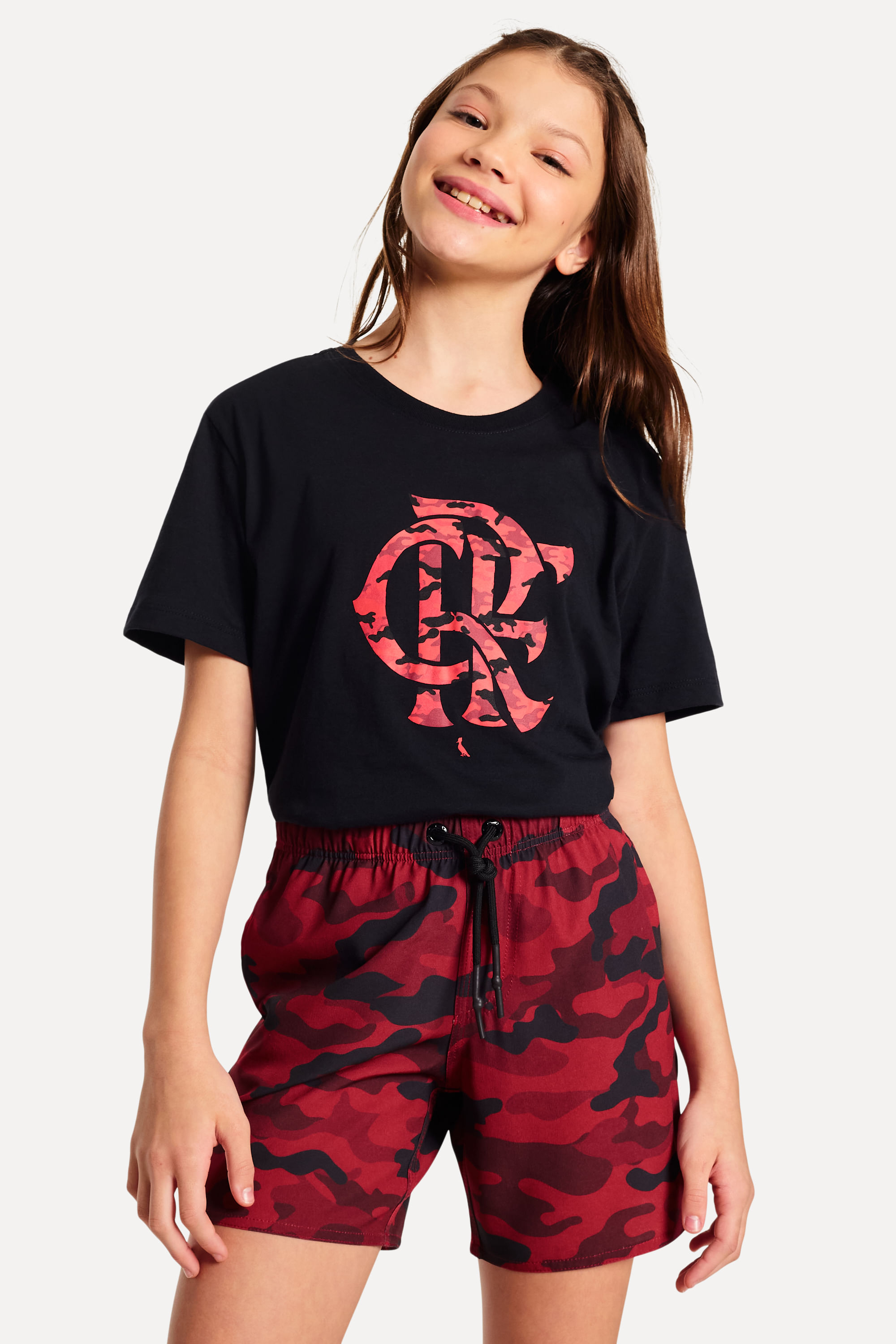 Camiseta Mini Est Crf Camuflado Verm Fla