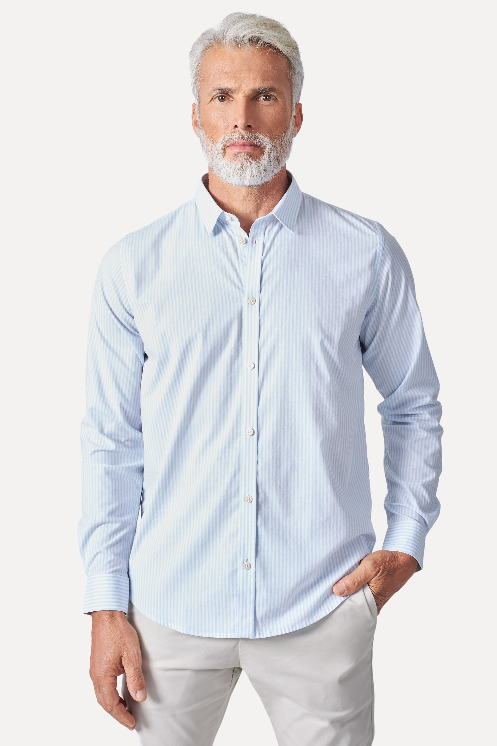 Camisa Ml Tricoline Listra Conforto