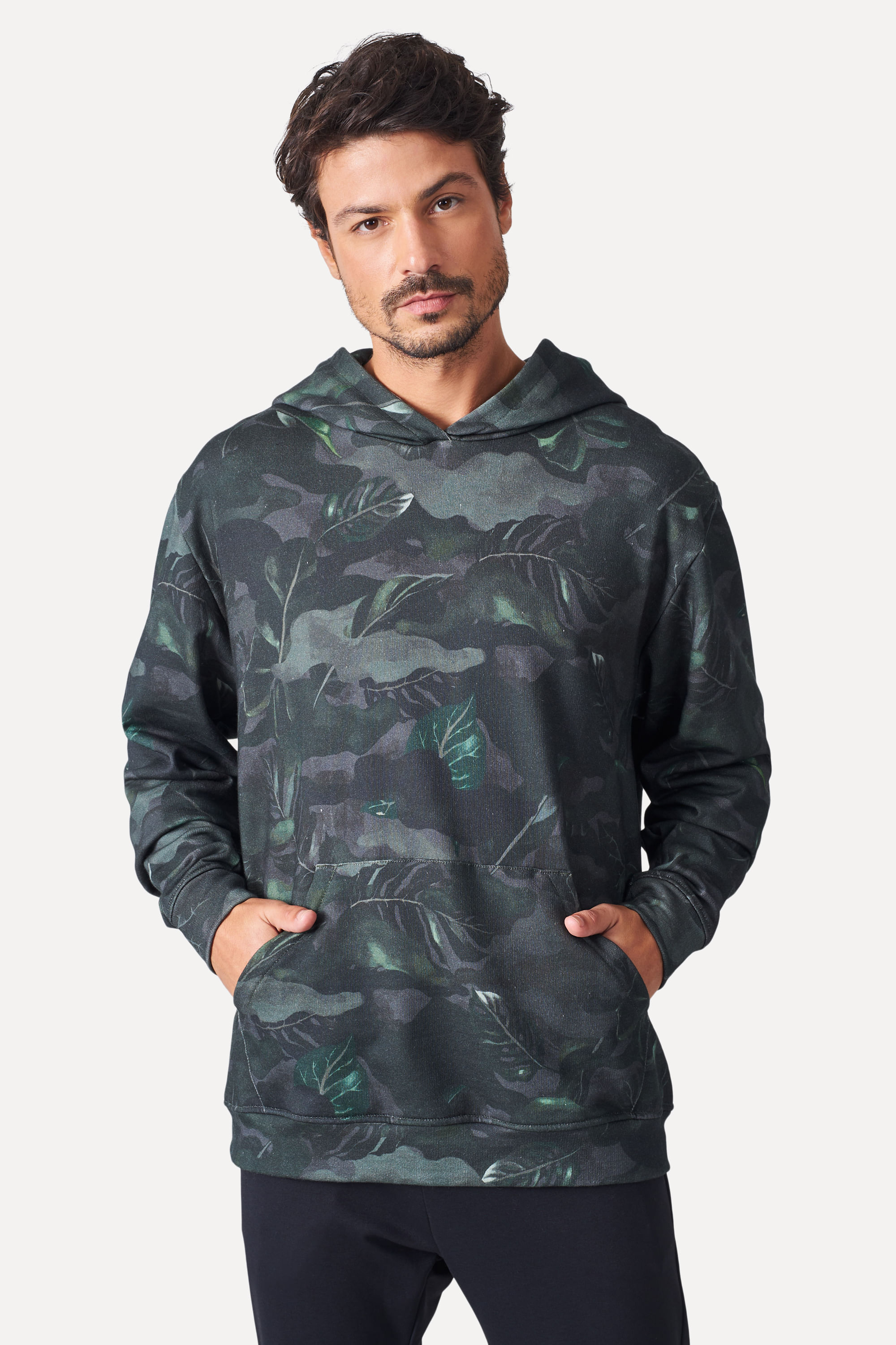 Hoodie Moletom Estampa Inverno Camuflado