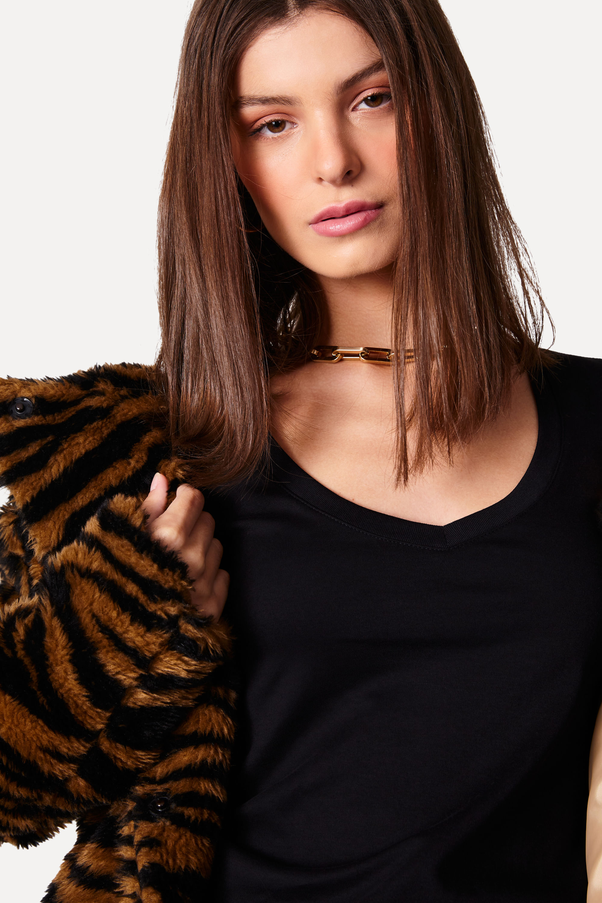 Camiseta De Malha Suedine