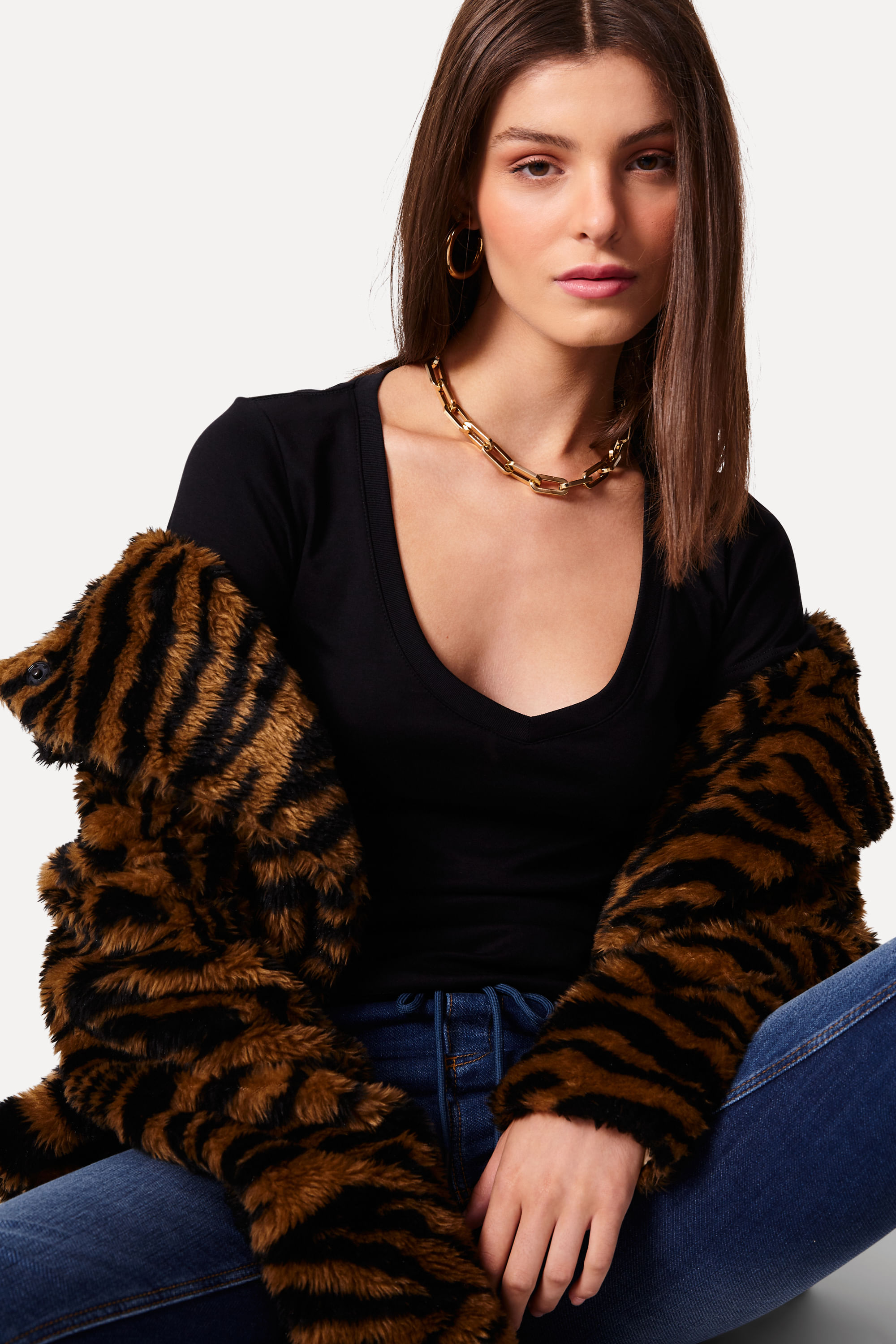 Camiseta De Malha Suedine