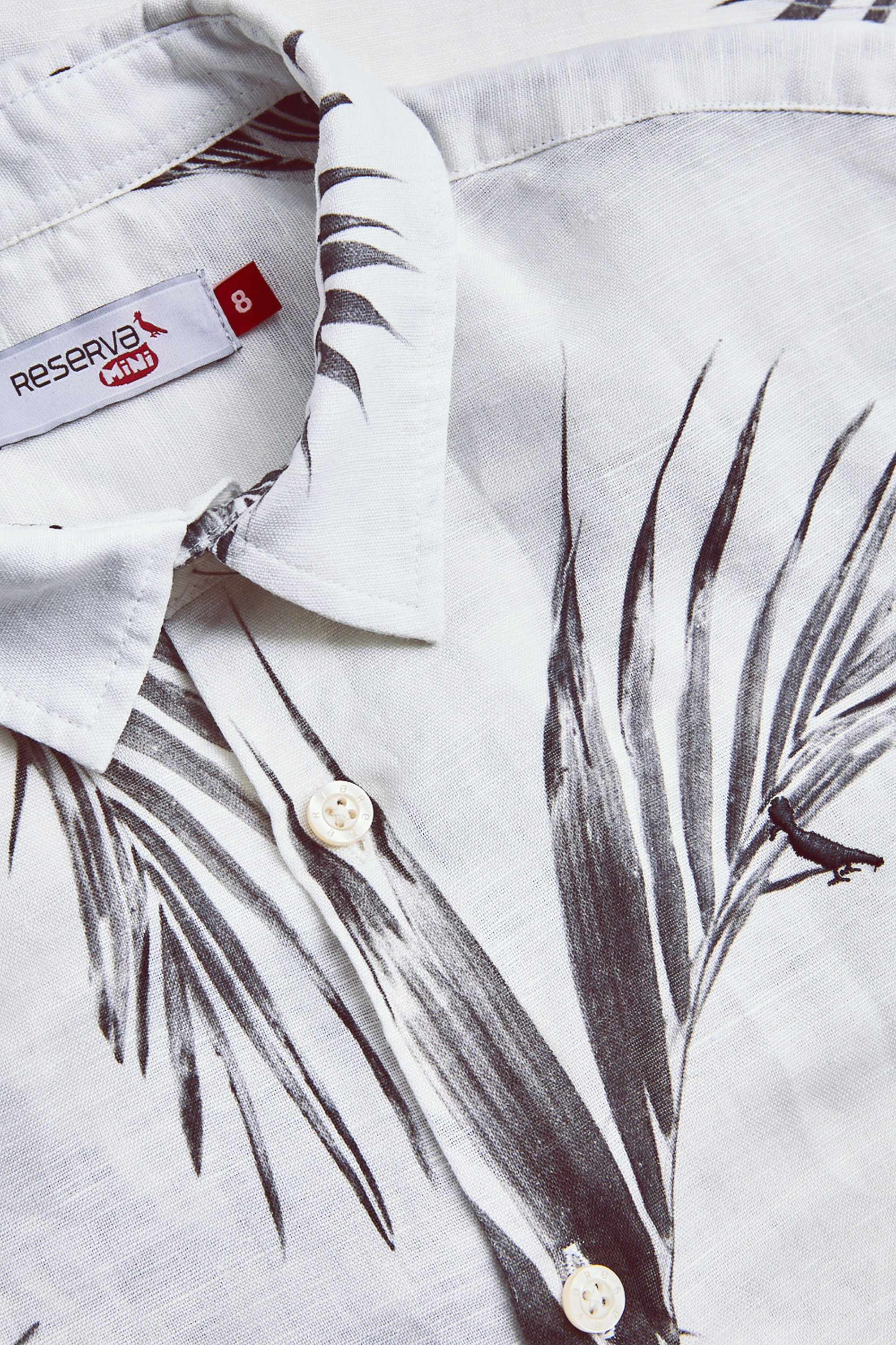 Camisa Mini Mc Linho Folhagem Respiro