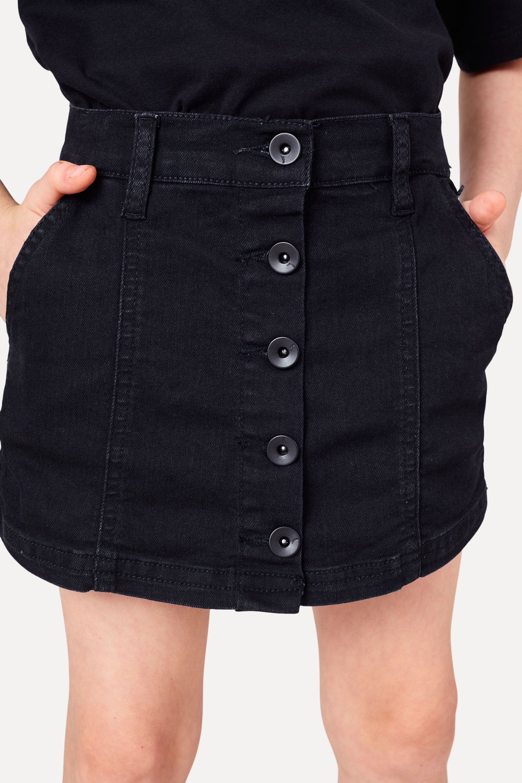 Short Saia Menina Jeans Black