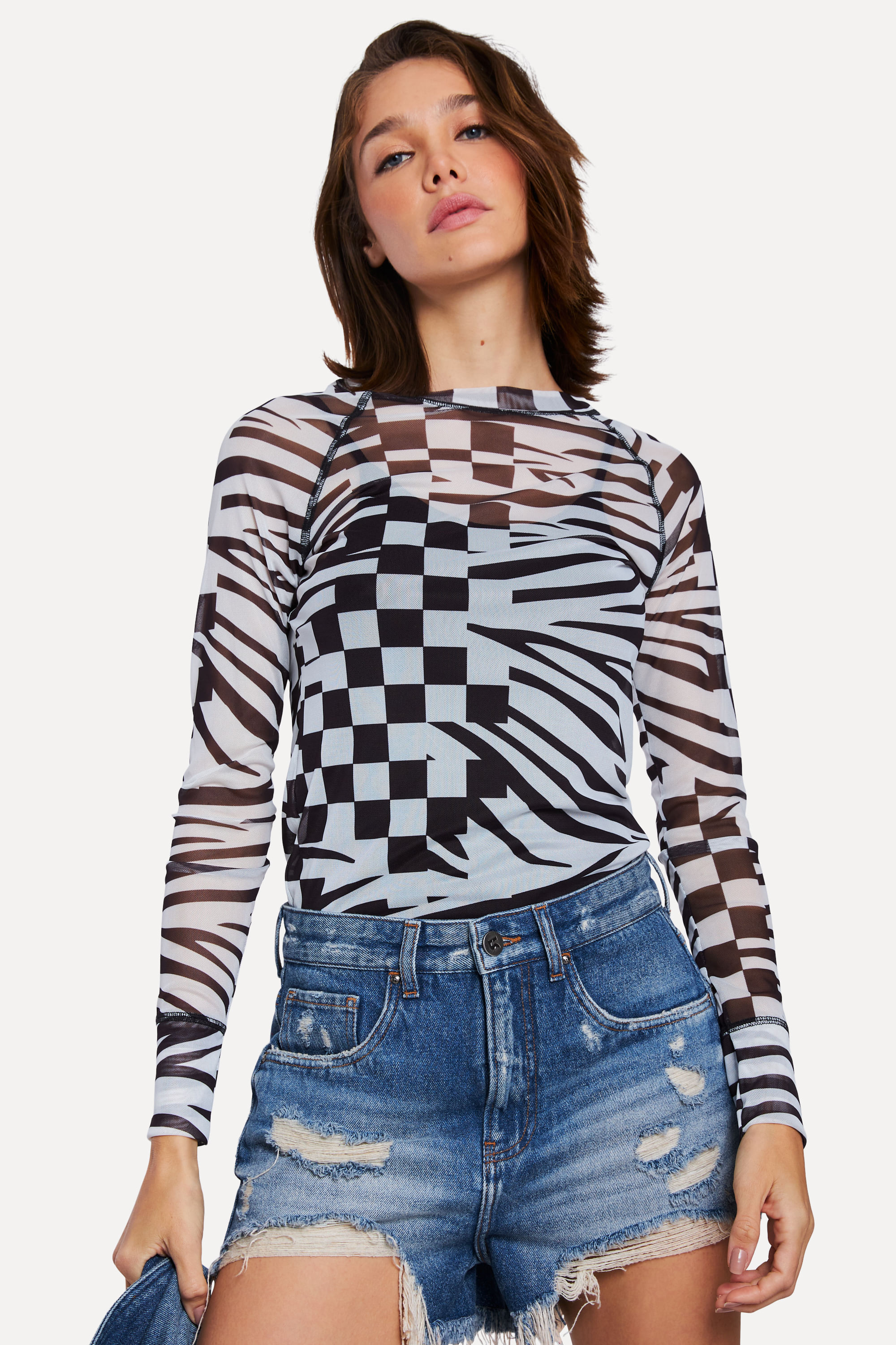 Blusa Tule Zebra Ml