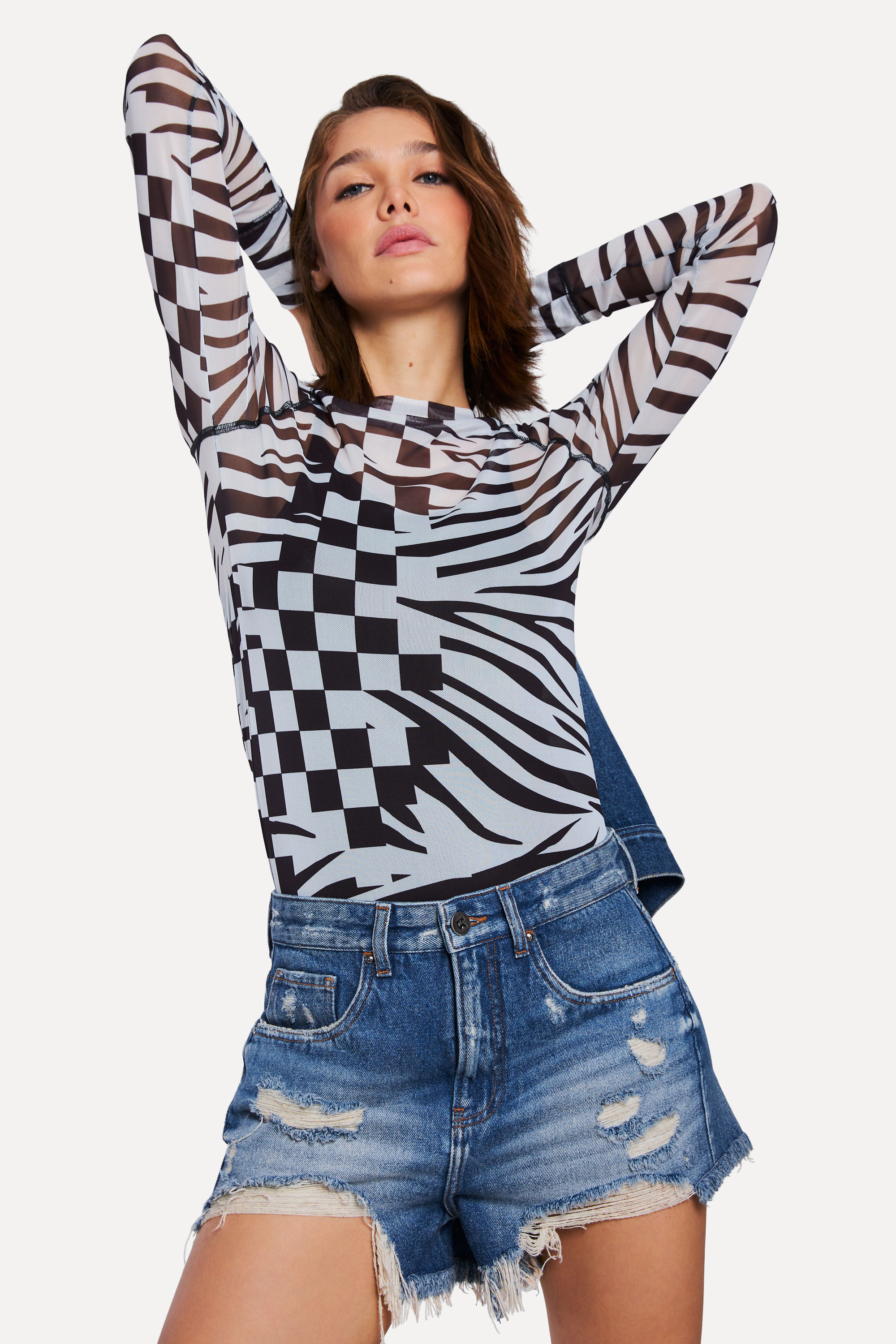 Blusa Tule Zebra Ml