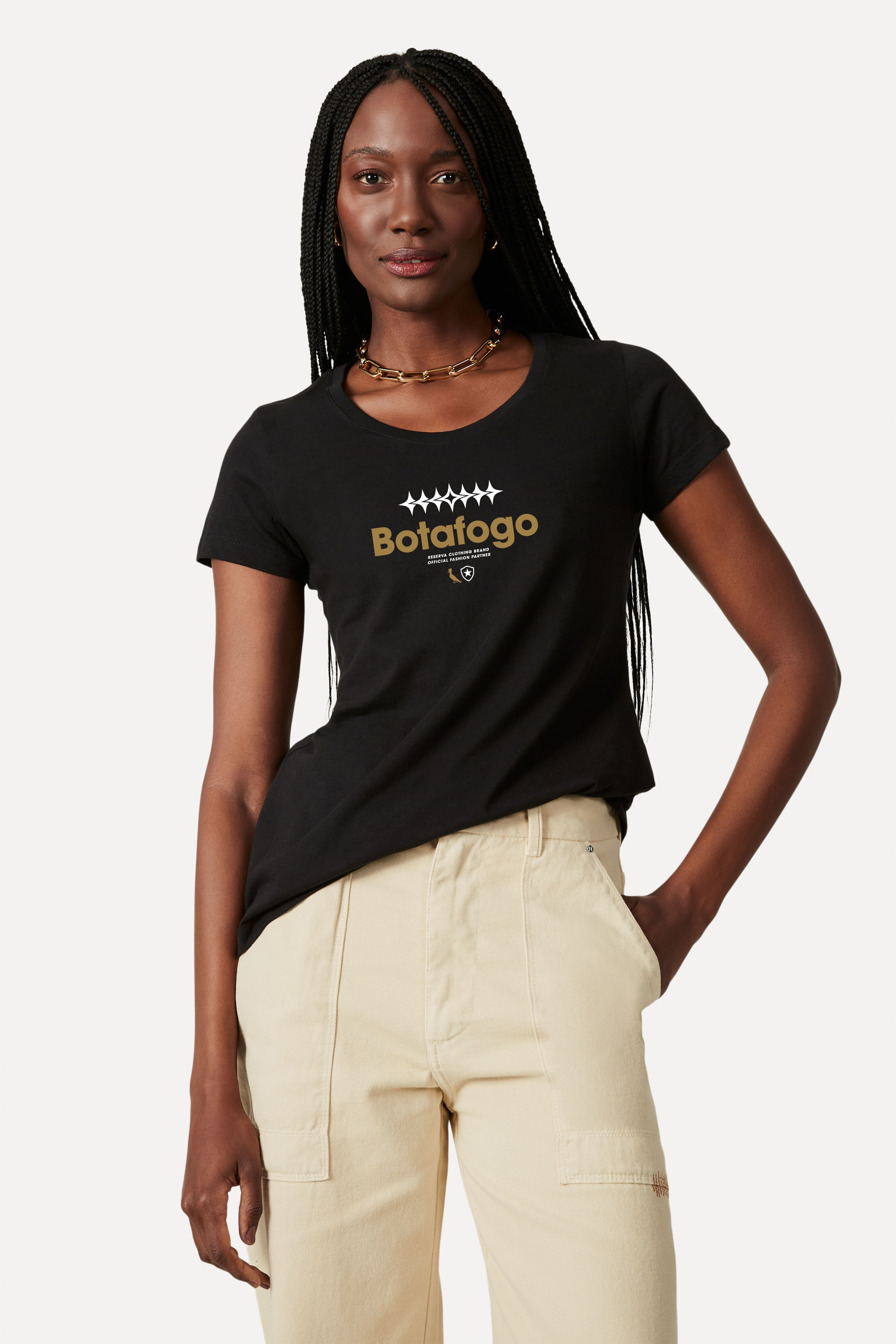 Camiseta Fem Estampada Ofp Botafogo