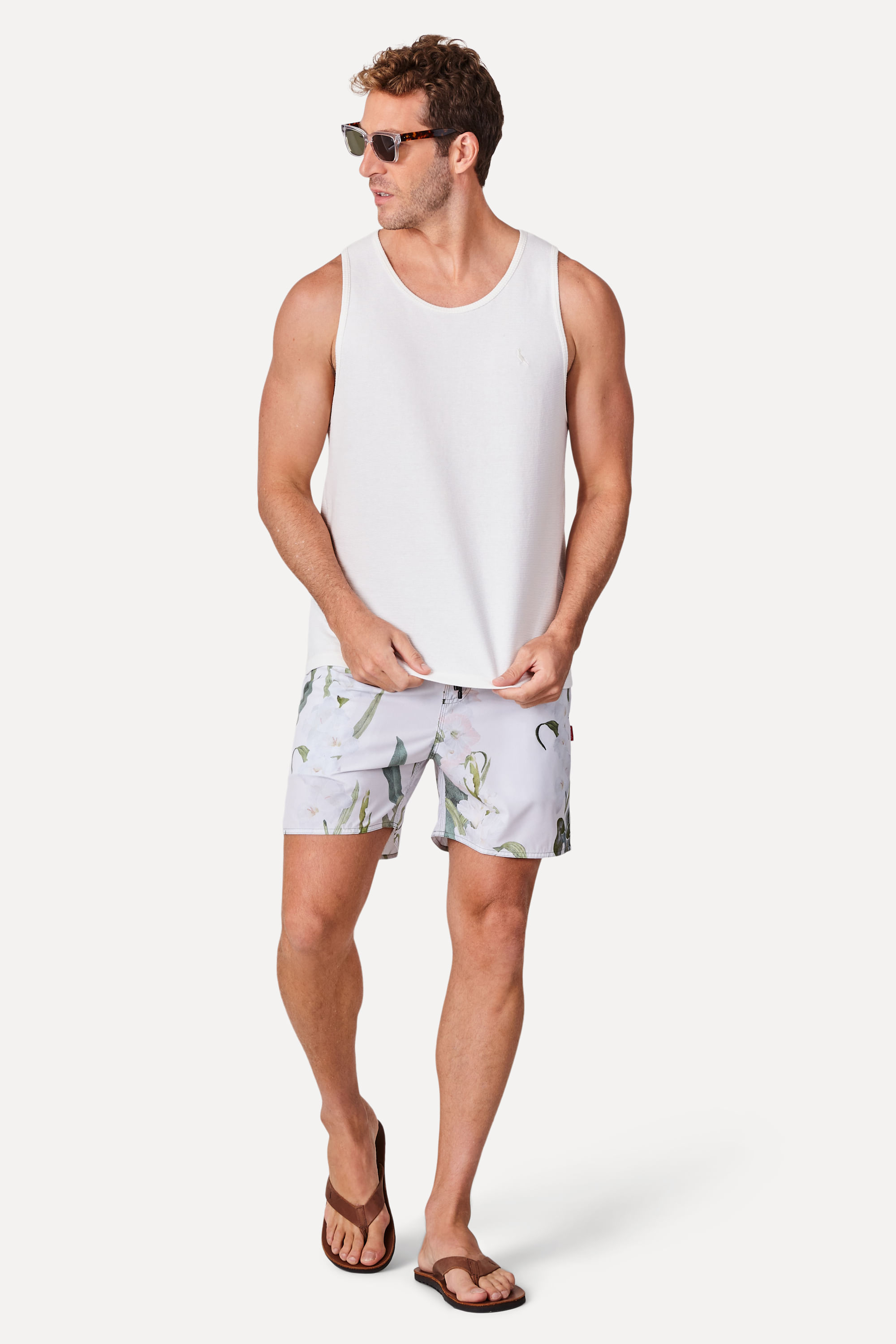 Short Praia Estampado Fresh Flower