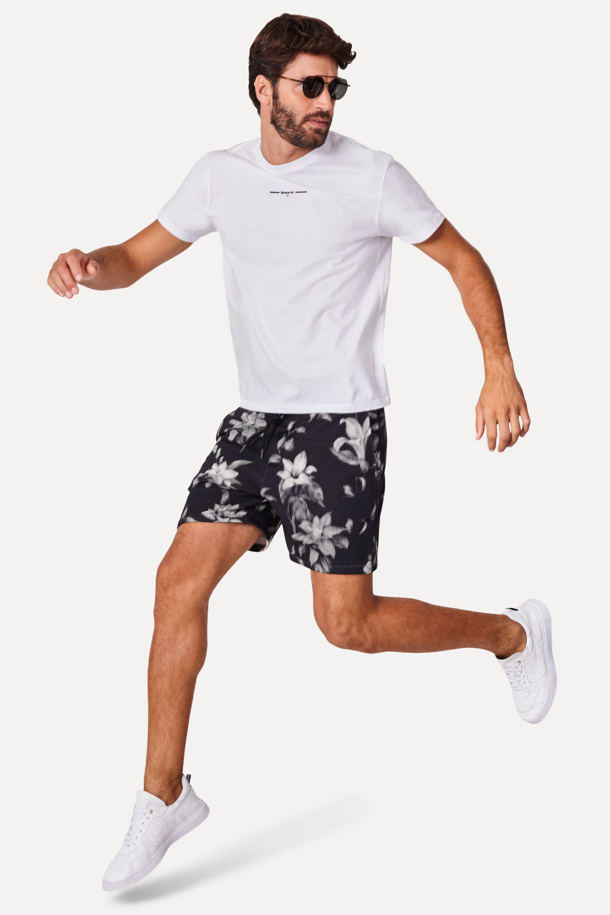 Bermuda Moletom Estampa Blur Flower