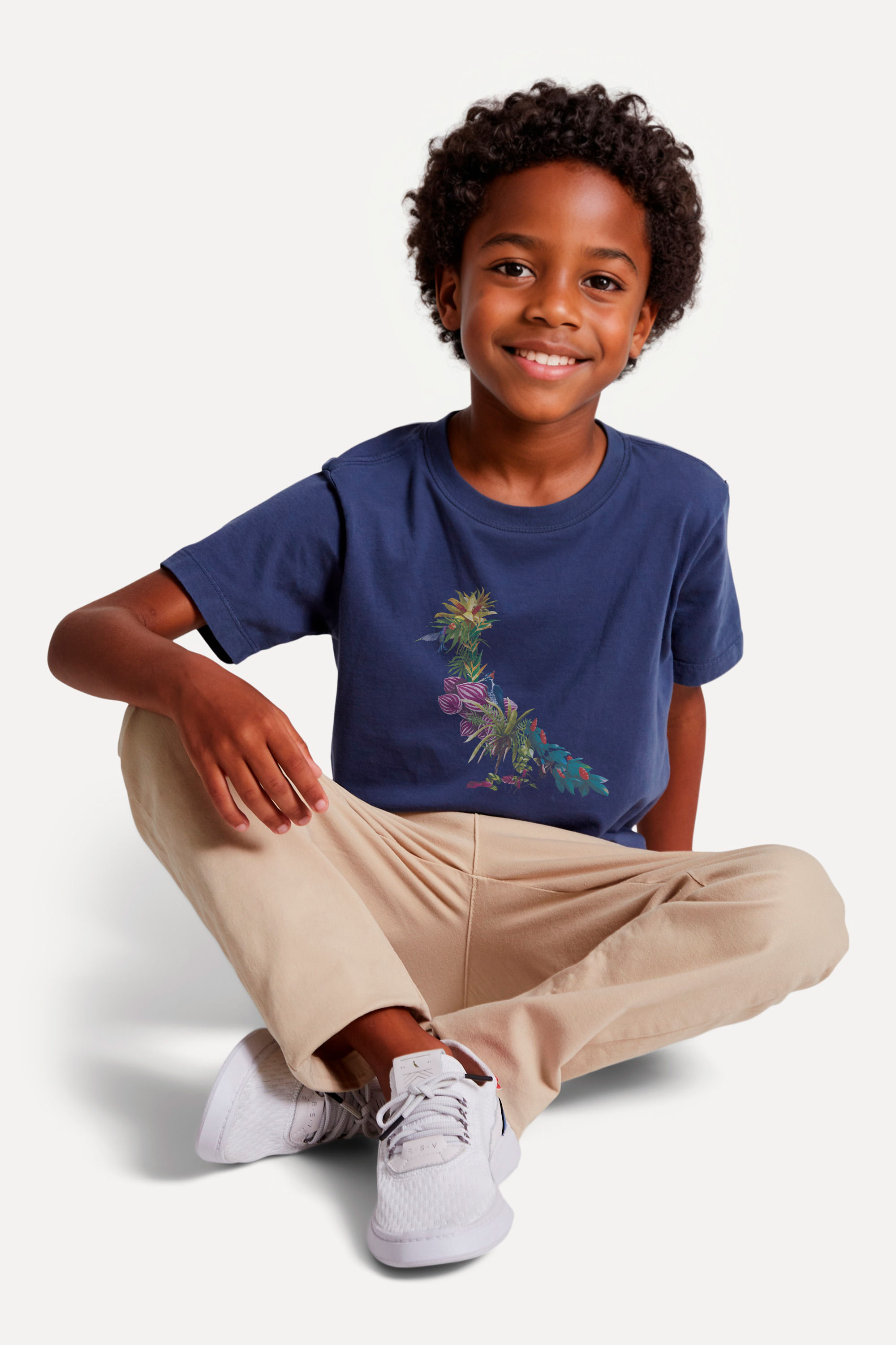 Camiseta Mini Est Pp Plantas E Passaros