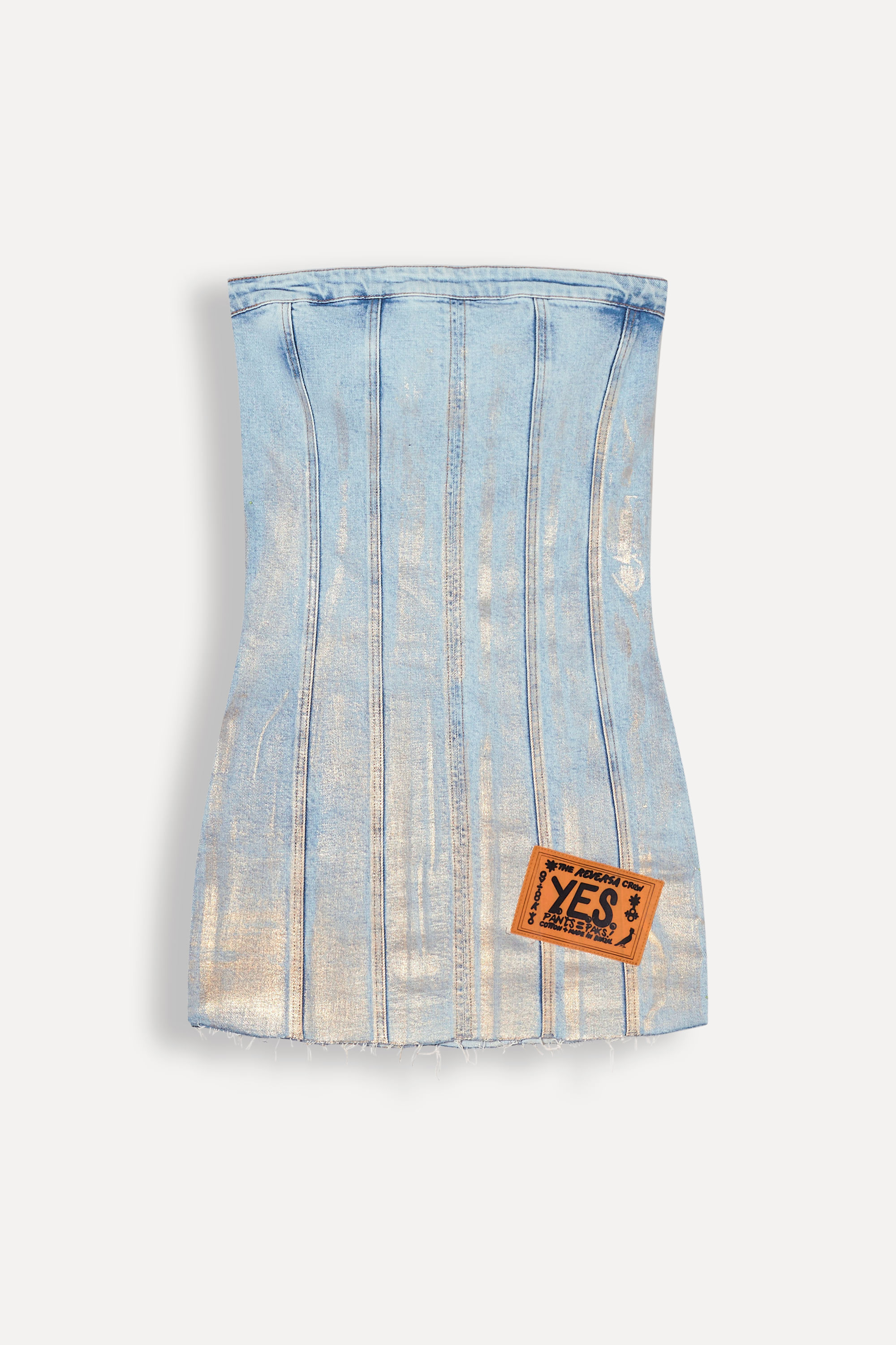 Vestido Jeans Sem Alca Foil Yes Brazil